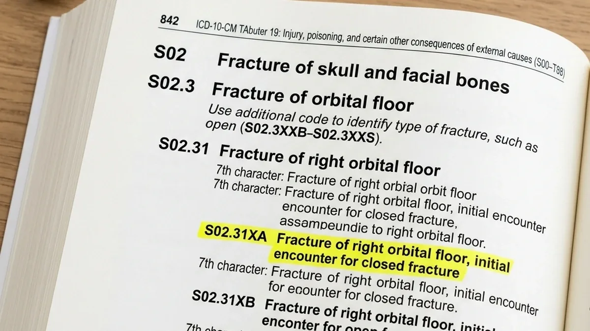 Codage ICD-10-CM detail view