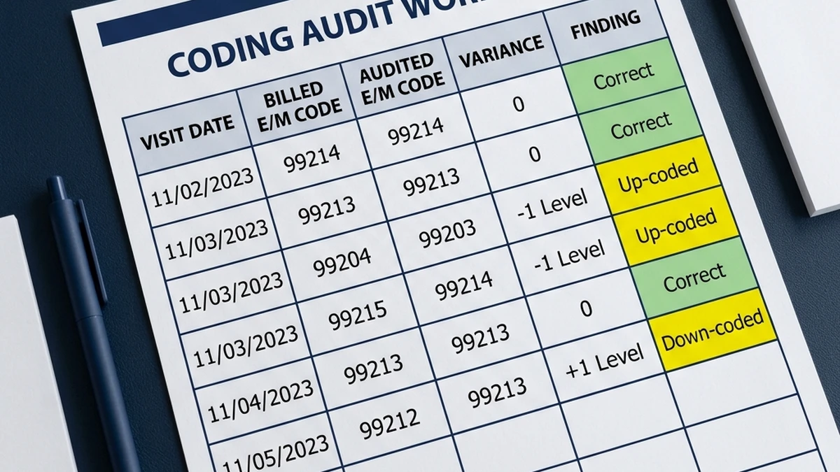 Audit de codage médical detail view