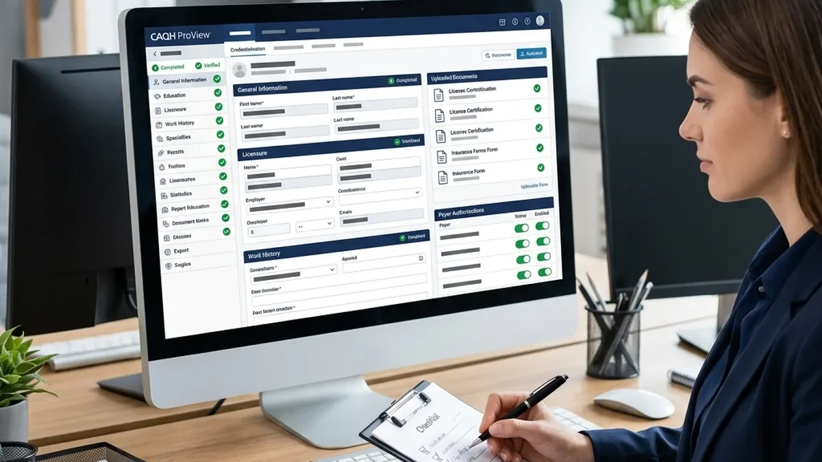 Inscription CAQH et ProView services